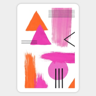 Abstract Composition in Pink and Orange Sticker